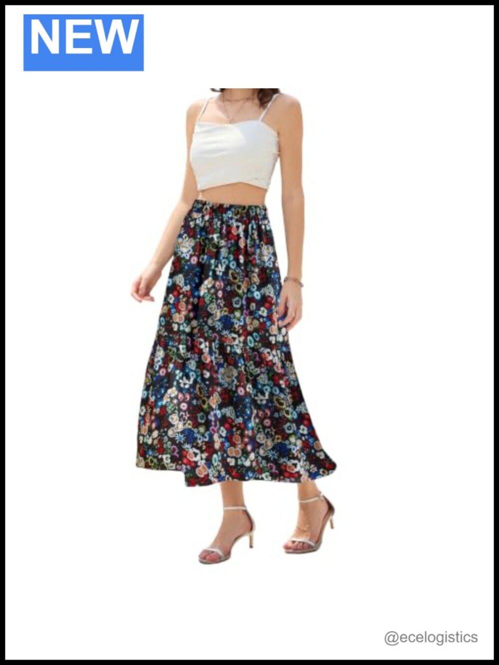 Tiered Maxi Skirt with Pockets - High Waisted Flowy Skirts for Women